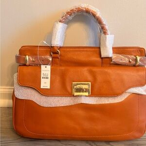 Talbots genuine leather handbag in caramel color